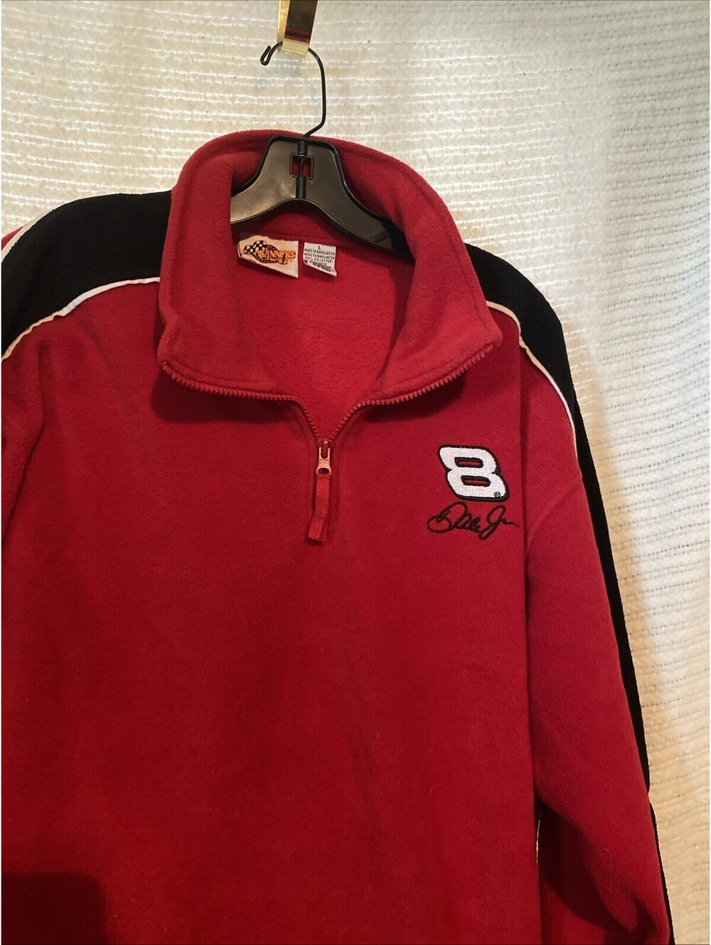 Winner's Circle Budweiser Dale Earnhardt Jr #8 Red  1/4 Zip Fleece Size Lg